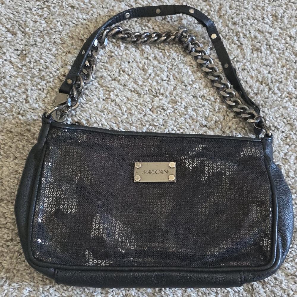 Marc Cain Black Sequin Shoulder Bag